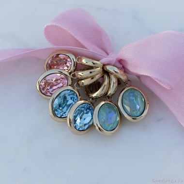 Серьги Qudo, Creole TIVOLA small S royal blue delite, 310686 BL/S Серьги Qudo, Creole TIVOLA small S royal blue delite, 310686 BL/S